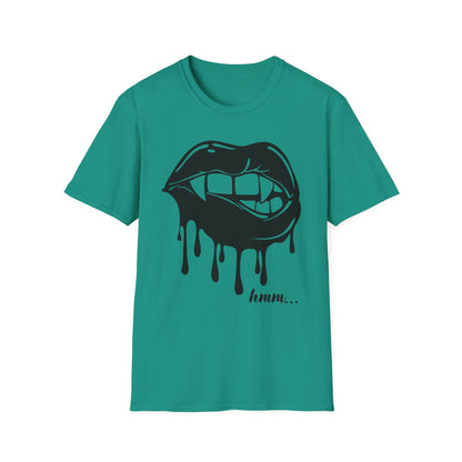 Edgy Graphic Unisex T-Shirt - Dripping Mouth Design, Cool Tee, Trendy Shirt, Hipster Top, Streetwear, Alternative Fashion, Holiday Gift