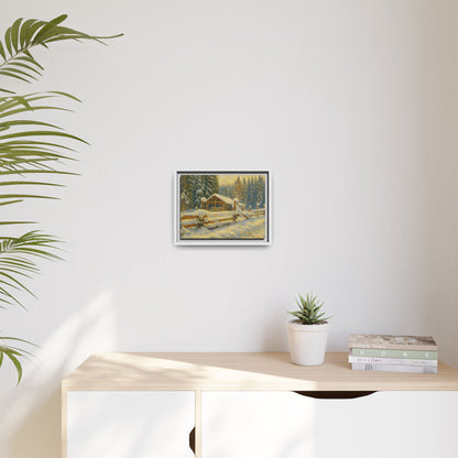 Winter Landscape Framed Canvas Art | Cozy Home Decor | Wall Art for Living Room, Bedroom, Holiday Gift, Rustic Vibes, Art Print - TRV