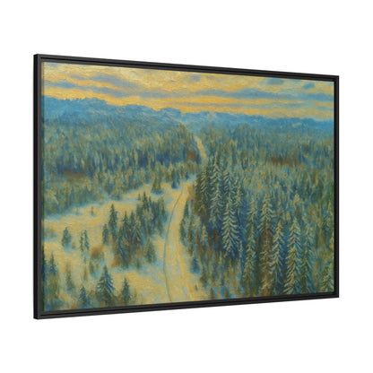 Framed Matte Canvas Art Print, Tranquil Forest Landscape, Home Decor for Nature Lovers, Wall Art for Living Room, Gift for Art Enthusiasts - TRV