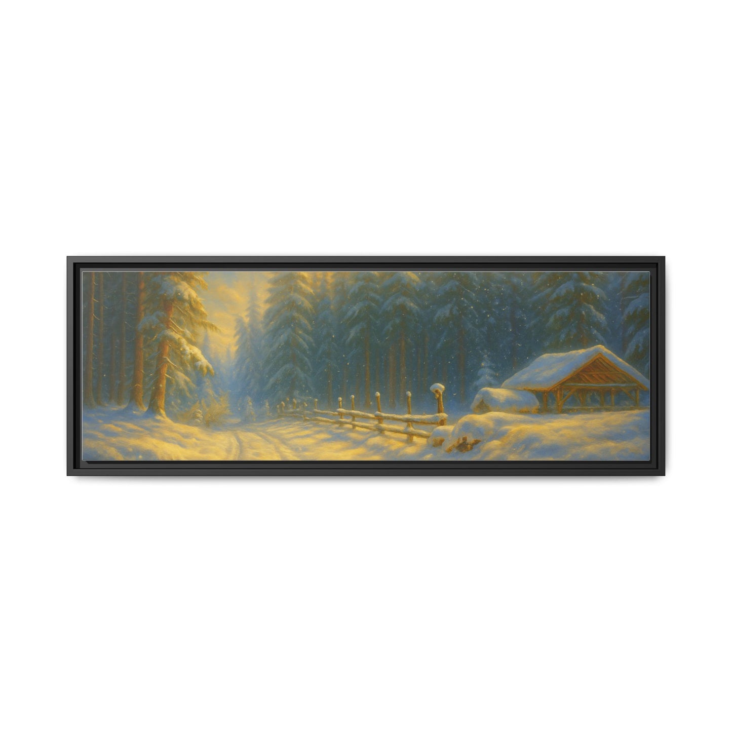 Wall Art Print, Winter Cabin Decor, Nature Scene, Holiday Gift, Cabin Vibes, Christmas Decoration, Matte Canvas, Framed - TRV