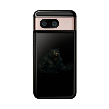 Werewolf Phone Case, Tough Cases, Black Panther Design, Gift for Animal Lovers, Phone Accessories, Fierce Phone Protection - TRV