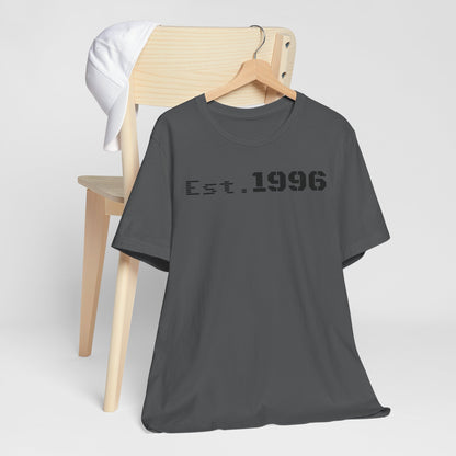 Established 1996 Unisex T-Shirt, Vintage Year Tee, Birth Year Gift, Casual Fashion, Personalized Graphic Tee - TRV