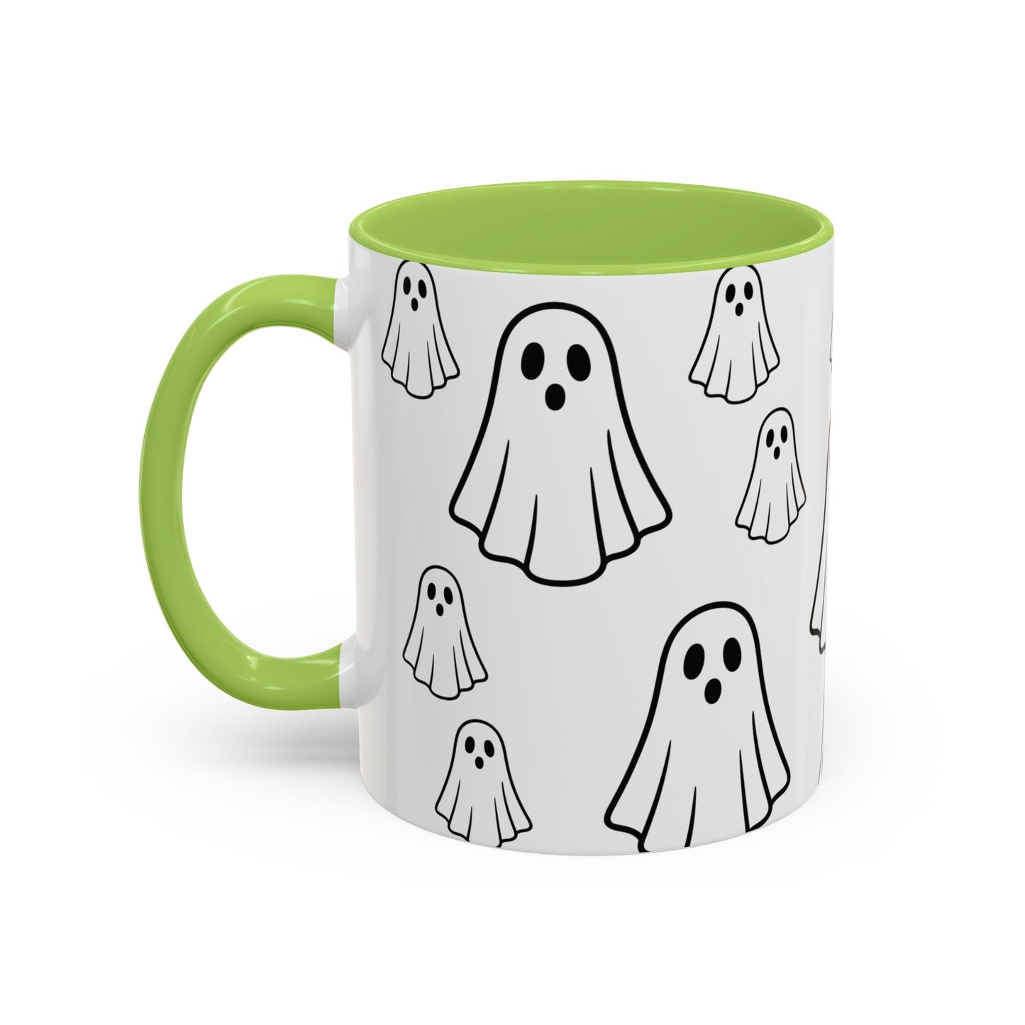 Cute Ghost Accent Coffee Mug, Halloween Mug, Spooky Drinkware, Gift for Ghost Lovers, Seasonal Decor, Unique Coffee Cup - TRV