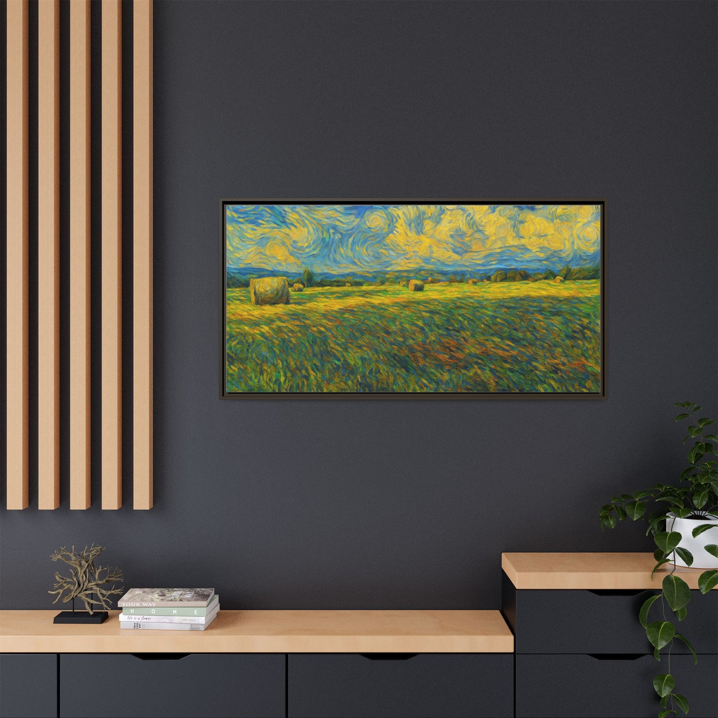 Landscape Matte Canvas, Framed (Multi-color) - TRV