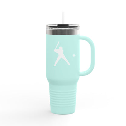 Insulated Travel Mug for Sports Lovers, 40oz Tumbler, Red Baseball Design, Perfect Gift for Fans, Outdoor Adventures, Road Trips, Tailgating