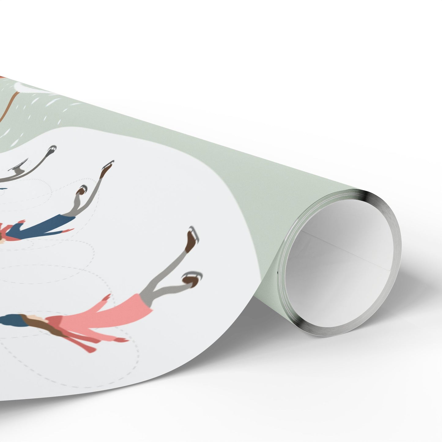 Winter Village Pattern Wrapping Paper | Holiday Snow Scene Roll
