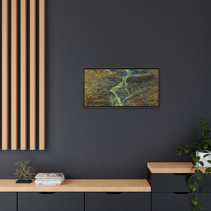 Van Gogh Style Framed Matte Canvas Art Print - Nature-Inspired Wall Decor, Abstract Waterfall Artwork, Home Office Decoration - TRV