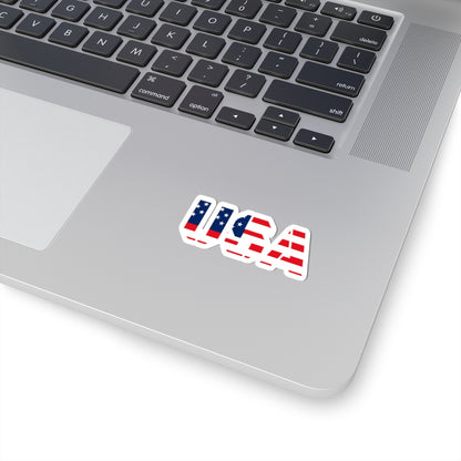 USA Flag Kiss-Cut Stickers | patriotic decor, laptop stickers, USA pride, July 4th decorations, personalized gifts - TRV