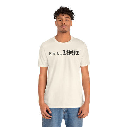 Established 1991 Unisex Jersey Tee | Vintage Anniversary Gift | Casual Wear, Birthday Shirt, Retro Style, Statement Tee, Gift for Him/Her - TRV