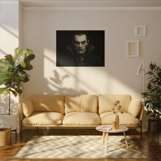 Vampire Portrait Canvas Wall Art – Gothic Dracula Print on Canvas