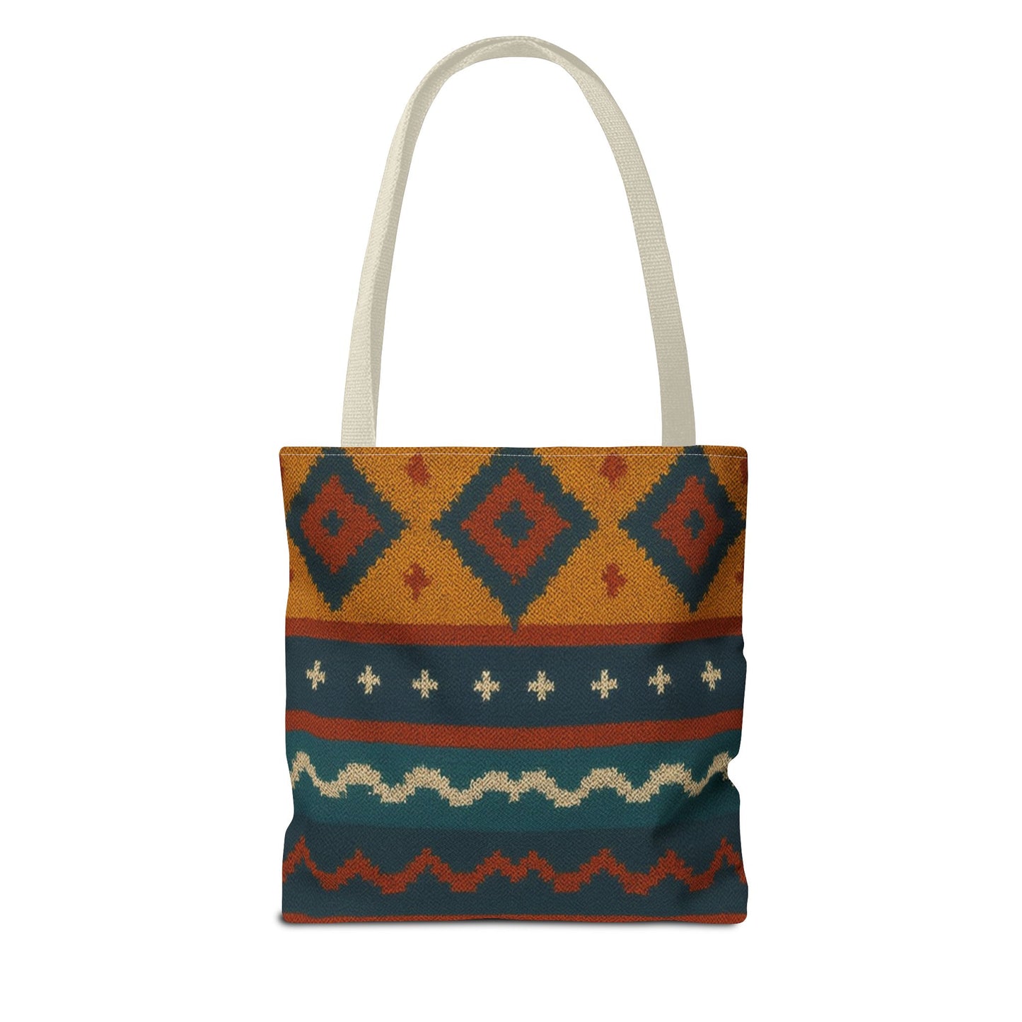 Southwestern Diamond Pattern Tote Bag | Aztec Tribal Geometric Print - TRV