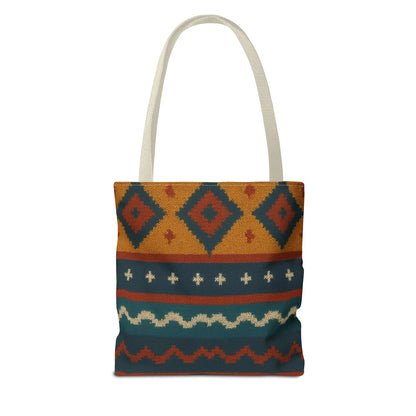 Southwestern Diamond Pattern Tote Bag | Aztec Tribal Geometric Print - TRV