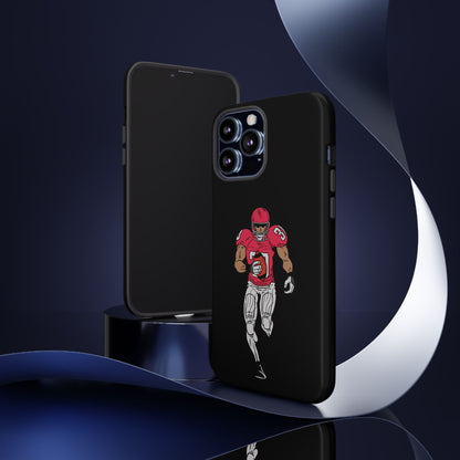 Football Player Tough Phone Case – Protective Black Sports iPhone Case