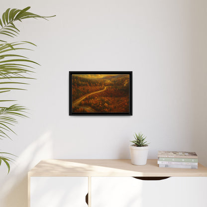Autumn Landscape Framed Canvas Art, Cozy Home Decor, Warm Fall Vibes, Gift for Nature Lovers, Perfect for Thanksgiving - TRV