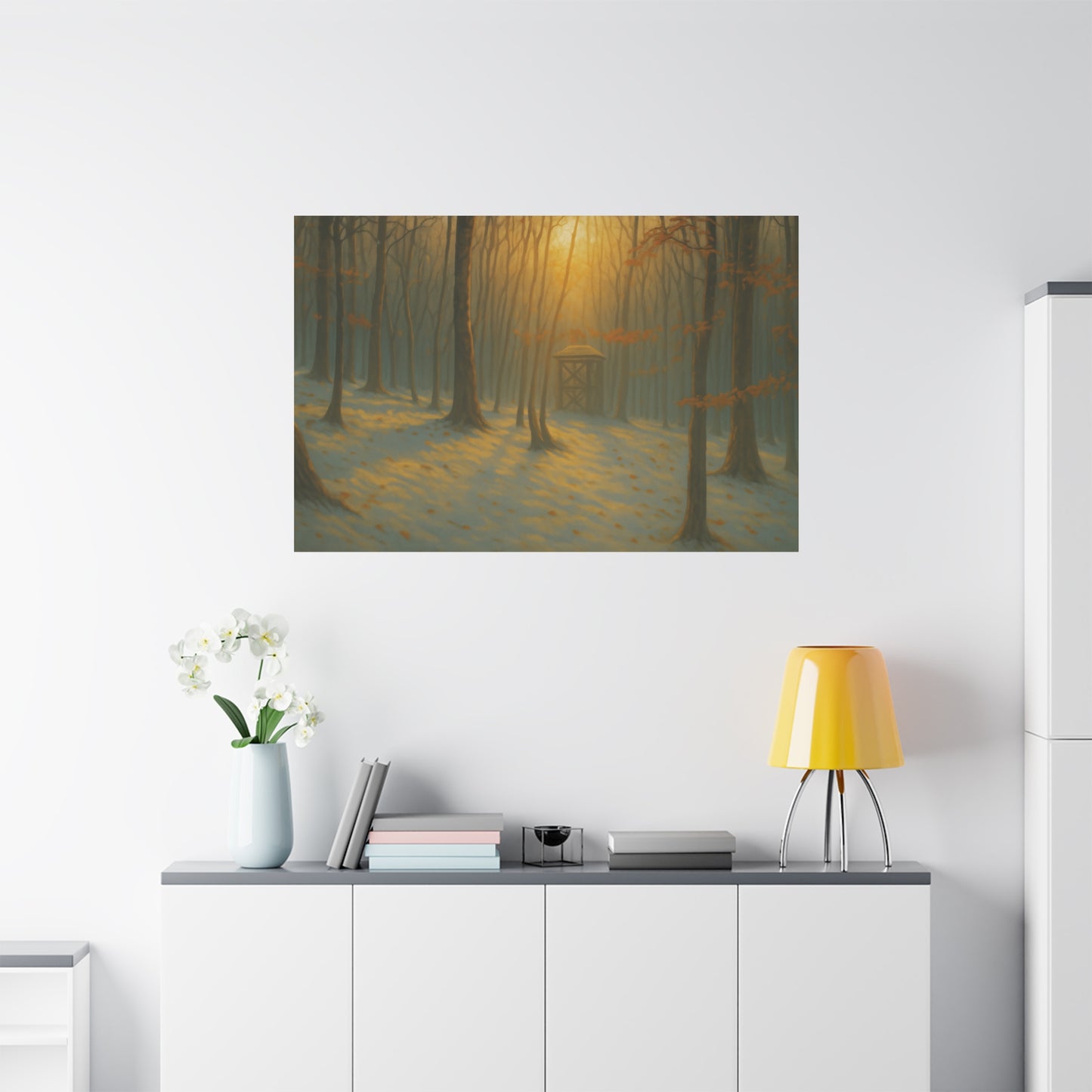 Matte Canvas Wall Art, Scenic Nature Print, Calm Forest Decor, Cozy Home Aesthetic, Autumn Landscape, Gift for Nature Lovers - TRV