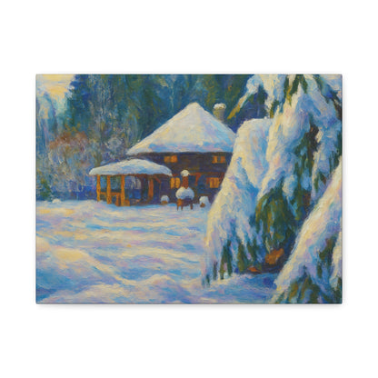 Winter Landscape Canvas Wall Art, Cozy Home Decor, Christmas Gift, Seasonal Artwork, Impressionist Style - TRV