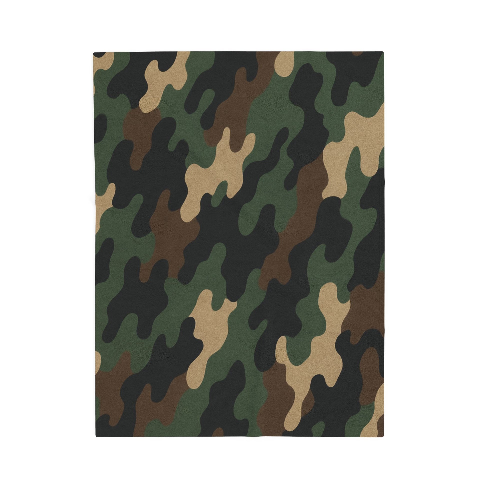 Cozy Camouflage Velveteen Plush Blanket | Ideal for Campouts, Living Room Decor, Gift for Him, Outdoor Adventures, Soft Throw - TRV