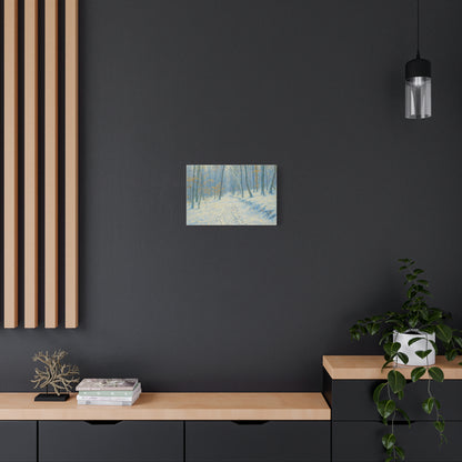 Winter Woodland Canvas Print — Snowy Forest Matte Stretched Wall Art