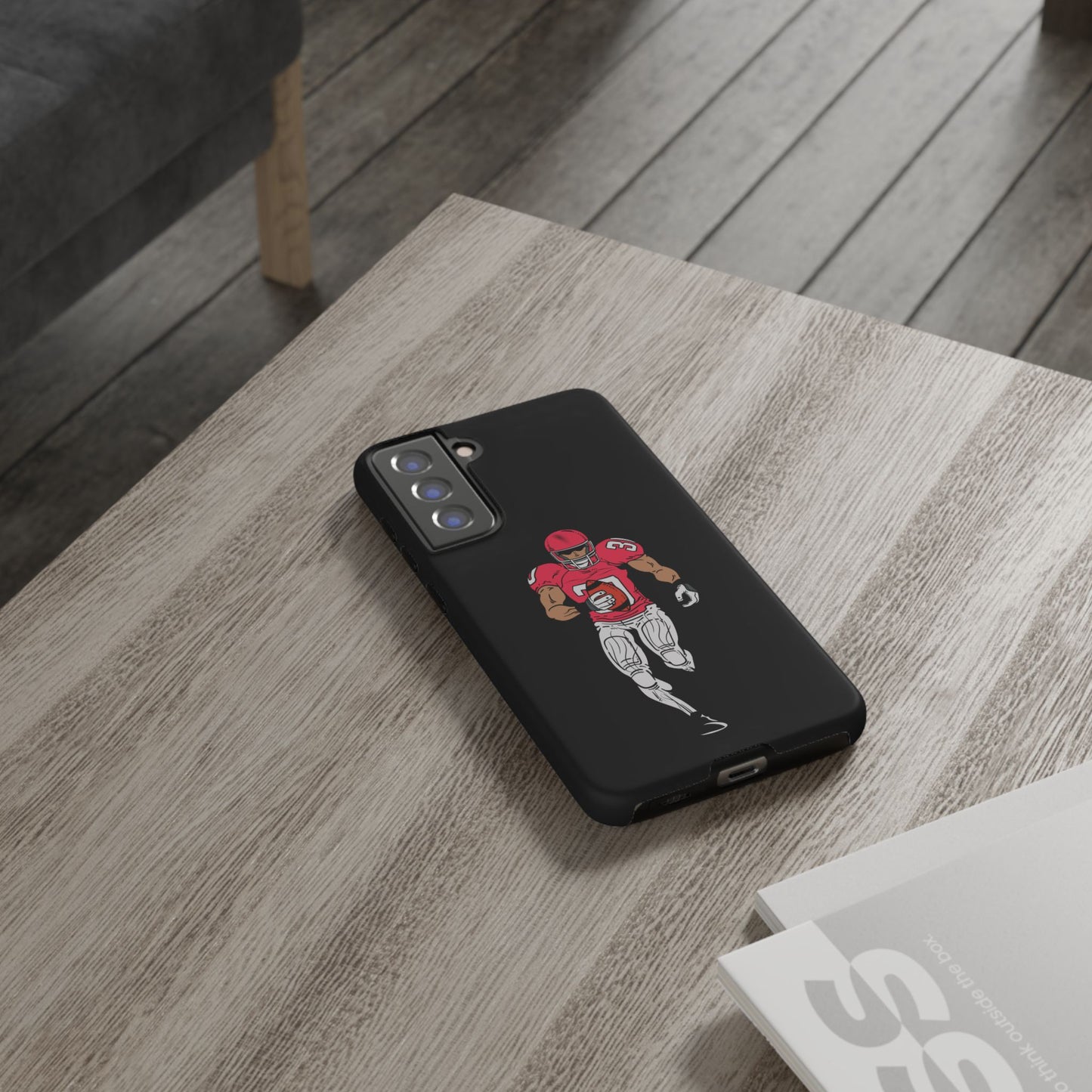 Football Player Tough Phone Case – Protective Black Sports iPhone Case