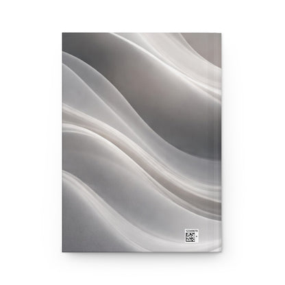 Abstract Silver Waves Hardcover Journal | Marble Wave Notebook