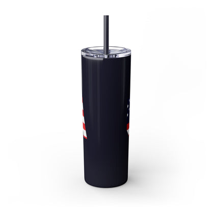 Skinny Tumbler — USA Flag 20oz Straw Tumbler (Patriotic Travel Cup)
