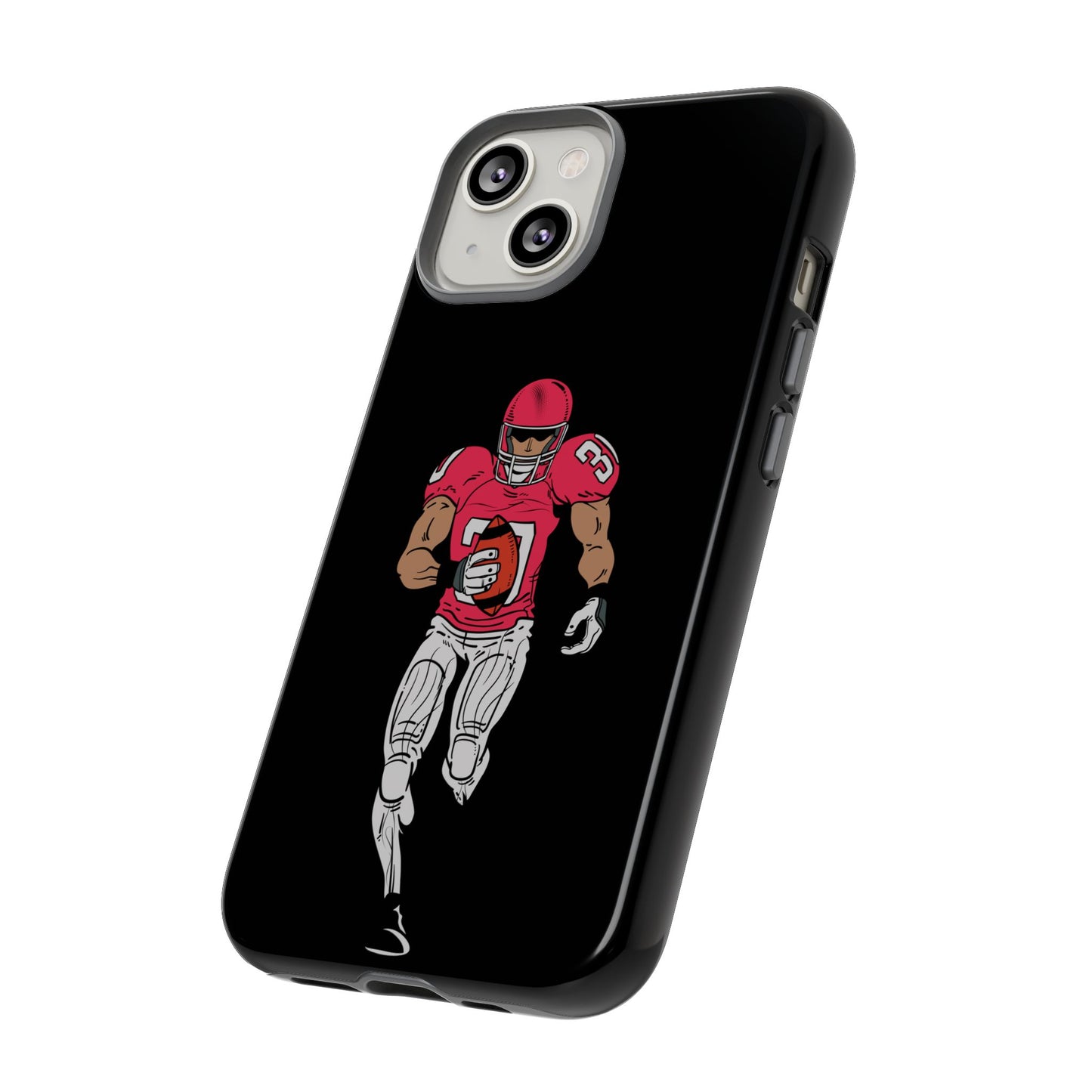 Football Player Tough Phone Case – Protective Black Sports iPhone Case