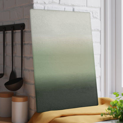 Green Ombre Gradient Glass Cutting Board | Modern Kitchen Decor