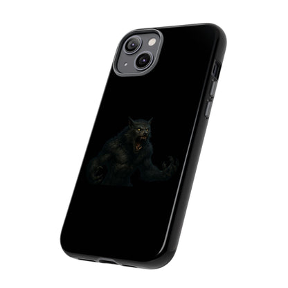 Werewolf Phone Case, Tough Cases, Black Panther Design, Gift for Animal Lovers, Phone Accessories, Fierce Phone Protection - TRV