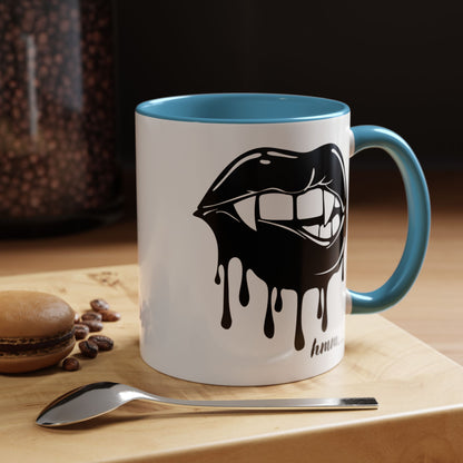 Dripping Lip Coffee Mug – "hmm..." Accent Ceramic Mug (11/15oz)
