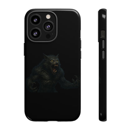 Werewolf Phone Case, Tough Cases, Black Panther Design, Gift for Animal Lovers, Phone Accessories, Fierce Phone Protection - TRV