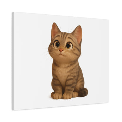 Adorable Cat Canvas Art, Cute Cat Wall Decor, Pet Lover Gift, Nursery Wall Art, Animal Print, Modern Home Decor - TRV