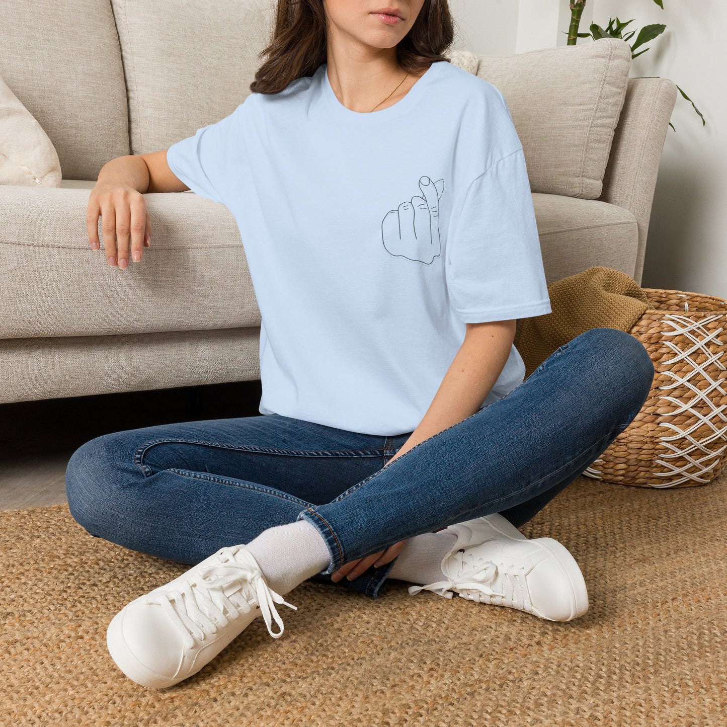 Trendy Unisex Softstyle T-Shirt with Love Hand Gesture Design