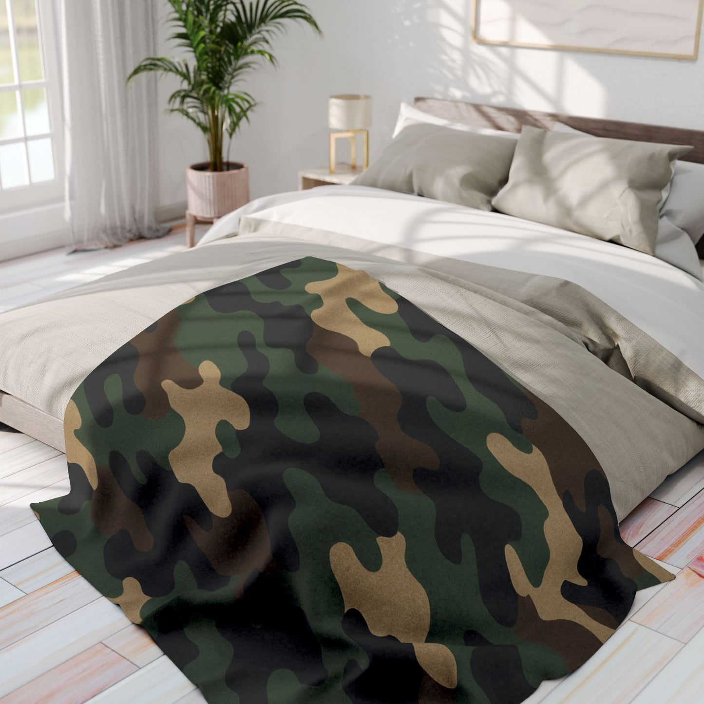 Camouflage Arctic Fleece Blanket for Cozy Comfort, Tactical Gift, Camping Blanket, Home Decor, Outdoor Adventures