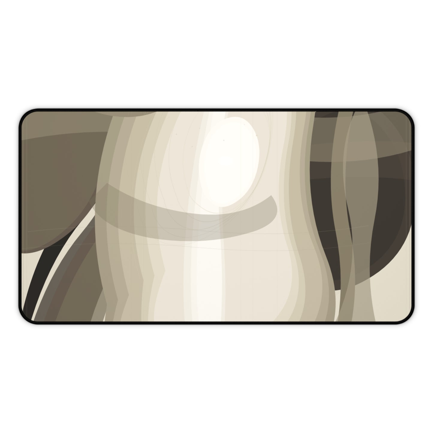 Abstract neutral waves desk mat featuring beige and brown tones, modern design, suitable as a stylish home decor mousepad.