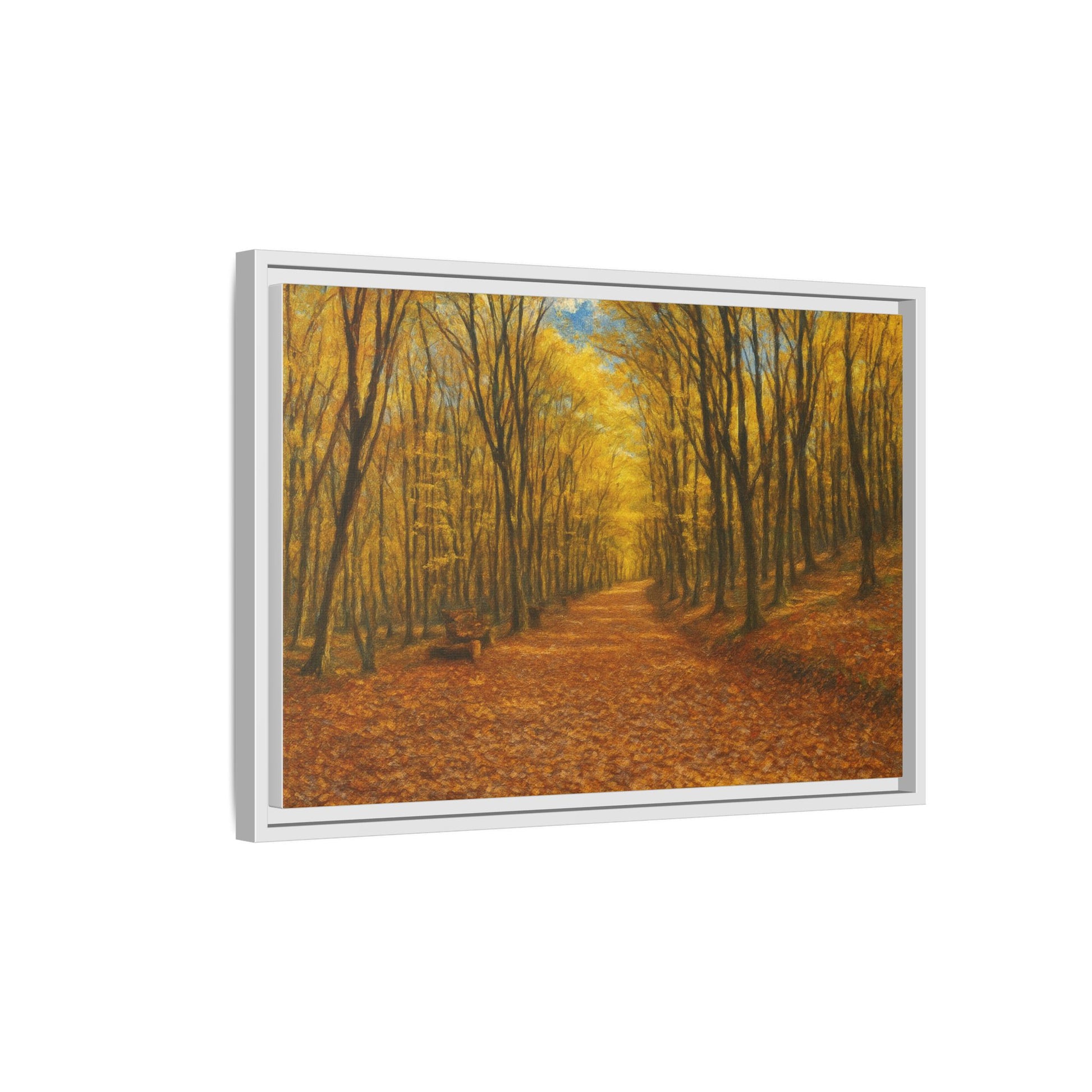 Autumn Forest Framed Canvas Art, Cozy Wall Decor, Nature Inspired Gift, Fall Home Accent, Perfect for Thanksgiving - TRV
