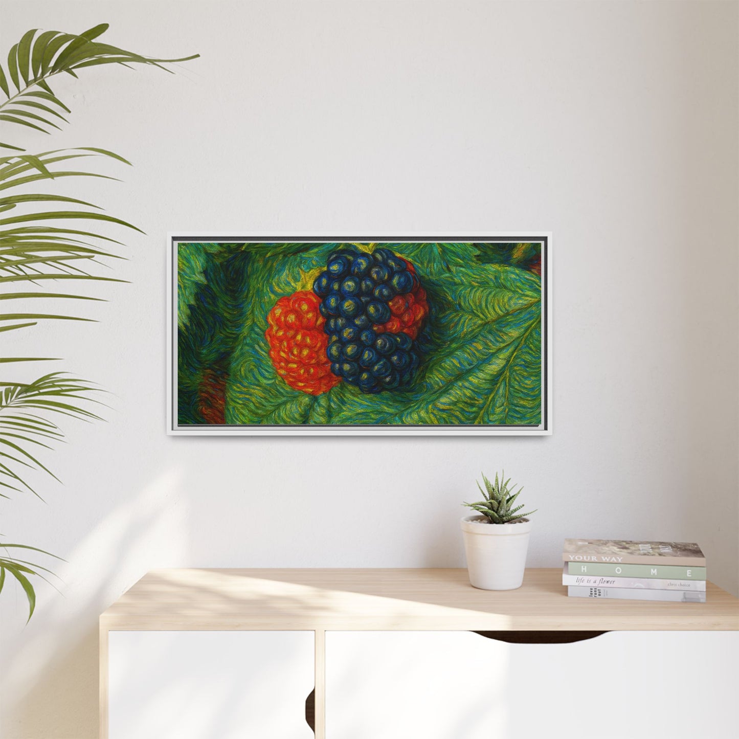 Van Gogh Style Blackberry Canvas Art, Framed Wall Decor, Botanical Print, Summer Home Decor, Gift for Garden Lovers - TRV