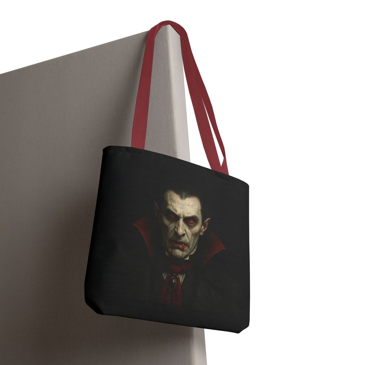 Vampire Haunted Tote Bag, Spooky Shopping Bag, Halloween Accessory, Gothic Style Handbag, Perfect for Halloween Parties, Unisex Tote - TRV