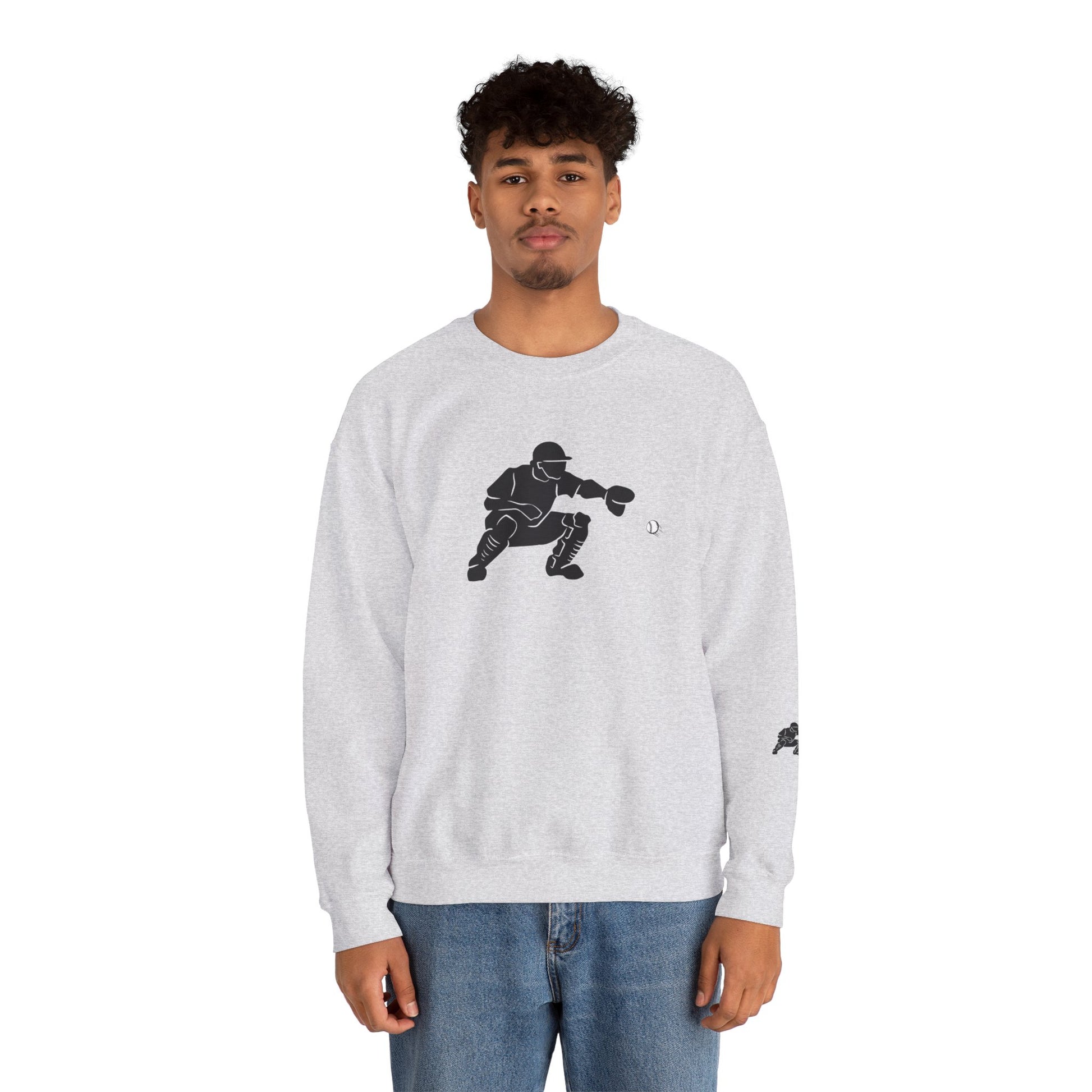 Baseball Catcher Crewneck Sweatshirt | Unisex Sports Apparel | Perfect for Game Days, Gifts, and Casual Wear | Baseball Lover's Gift - TRV