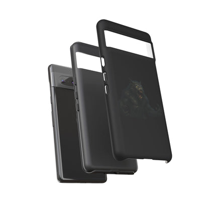 Werewolf Phone Case, Tough Cases, Black Panther Design, Gift for Animal Lovers, Phone Accessories, Fierce Phone Protection - TRV
