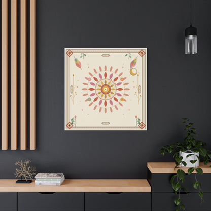 Boho Sun Mandala Matte Canvas