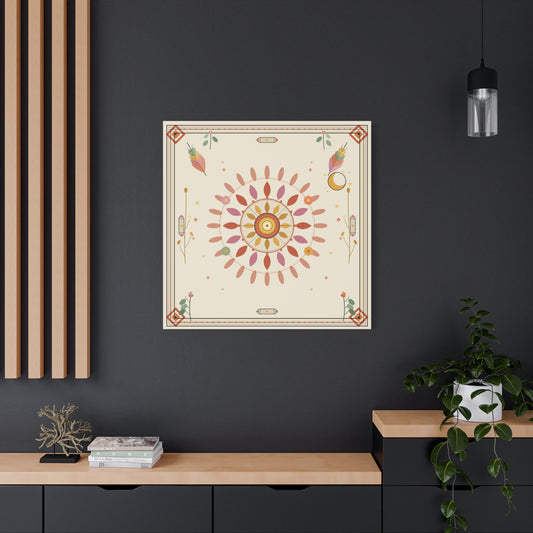Boho Sun Mandala Matte Canvas