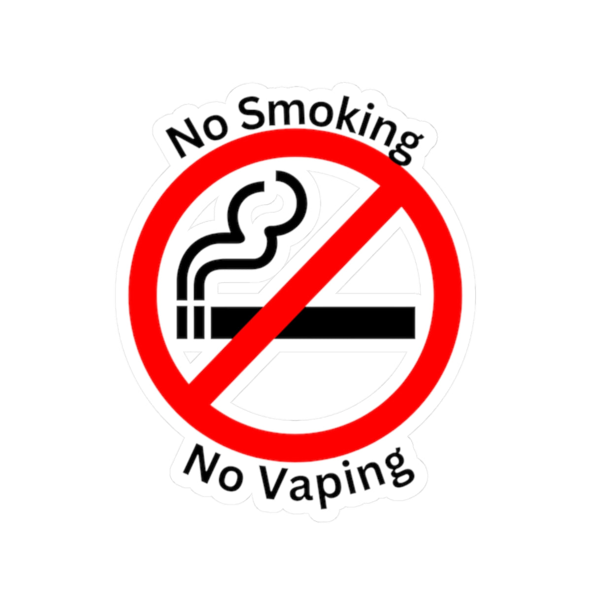 No Smoking No Vaping Sticker — Kiss-Cut No Smoking / Vaping Decal for Laptops, Water Bottles & Public Spaces