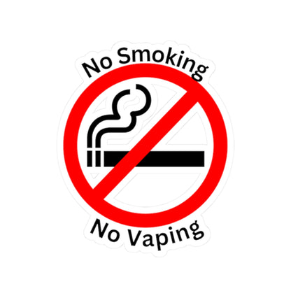 No Smoking No Vaping Sticker — Kiss-Cut No Smoking / Vaping Decal for Laptops, Water Bottles & Public Spaces