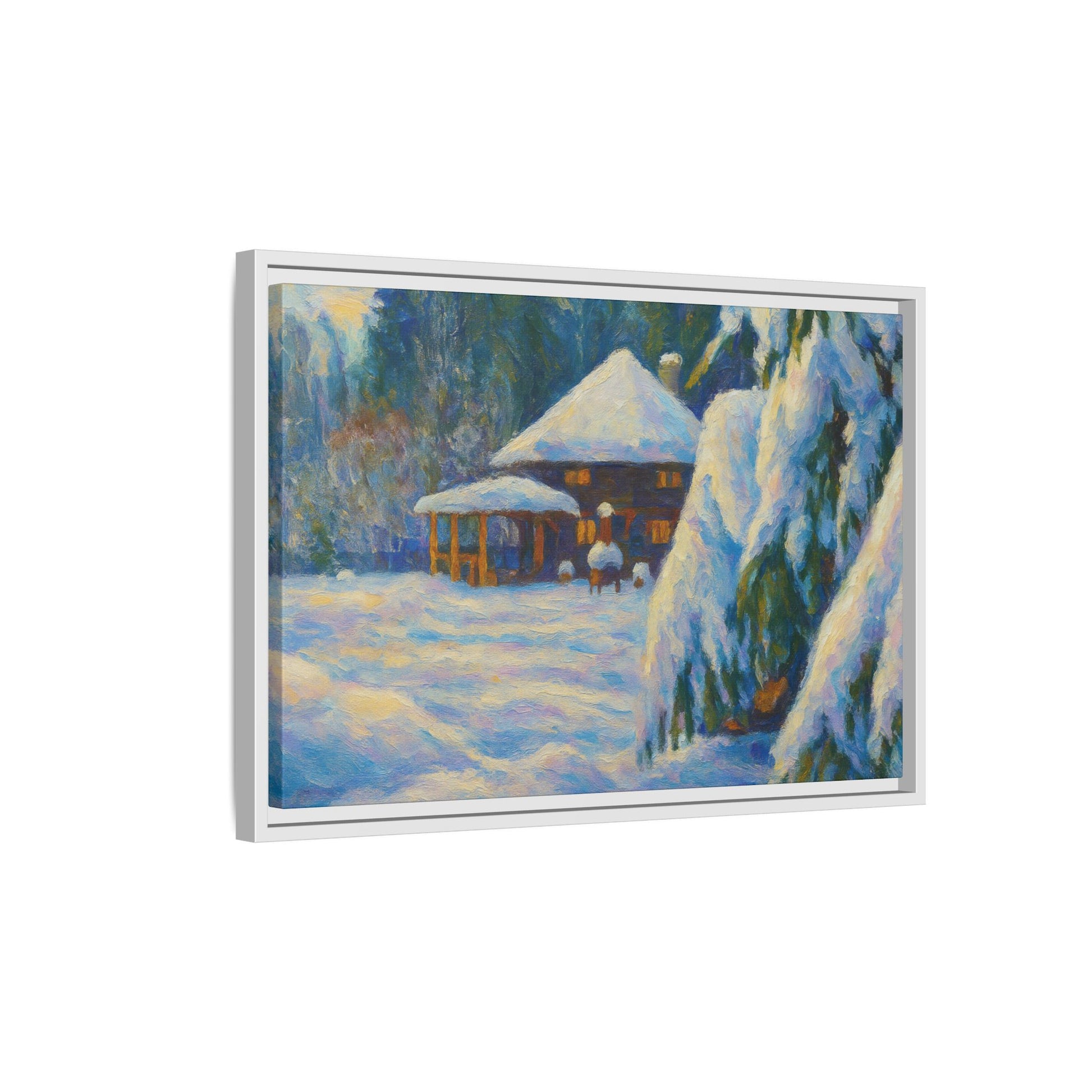 Canvas Art, Winter Scene Home Decor, Seasonal Gift for Art Lovers, Holidays Wall Art, Framed Painting, Matte Print - TRV