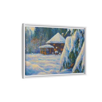 Canvas Art, Winter Scene Home Decor, Seasonal Gift for Art Lovers, Holidays Wall Art, Framed Painting, Matte Print - TRV