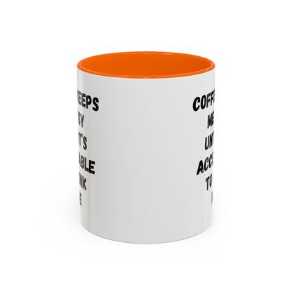 Funny Coffee Mug - "Coffee Keeps Me Busy Until It's Acceptable to Drink Wine" - Great for Mornings, Gifts, Office, Relaxation, Home