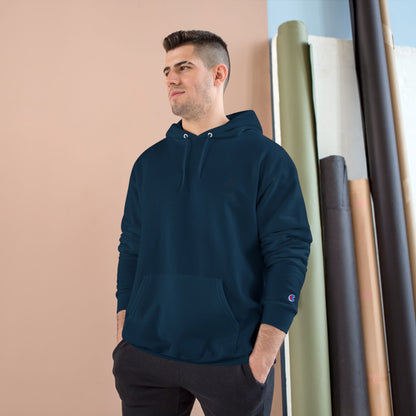 Champion Hoodie with Korean Finger Heart Graphic – Minimal White Pullover