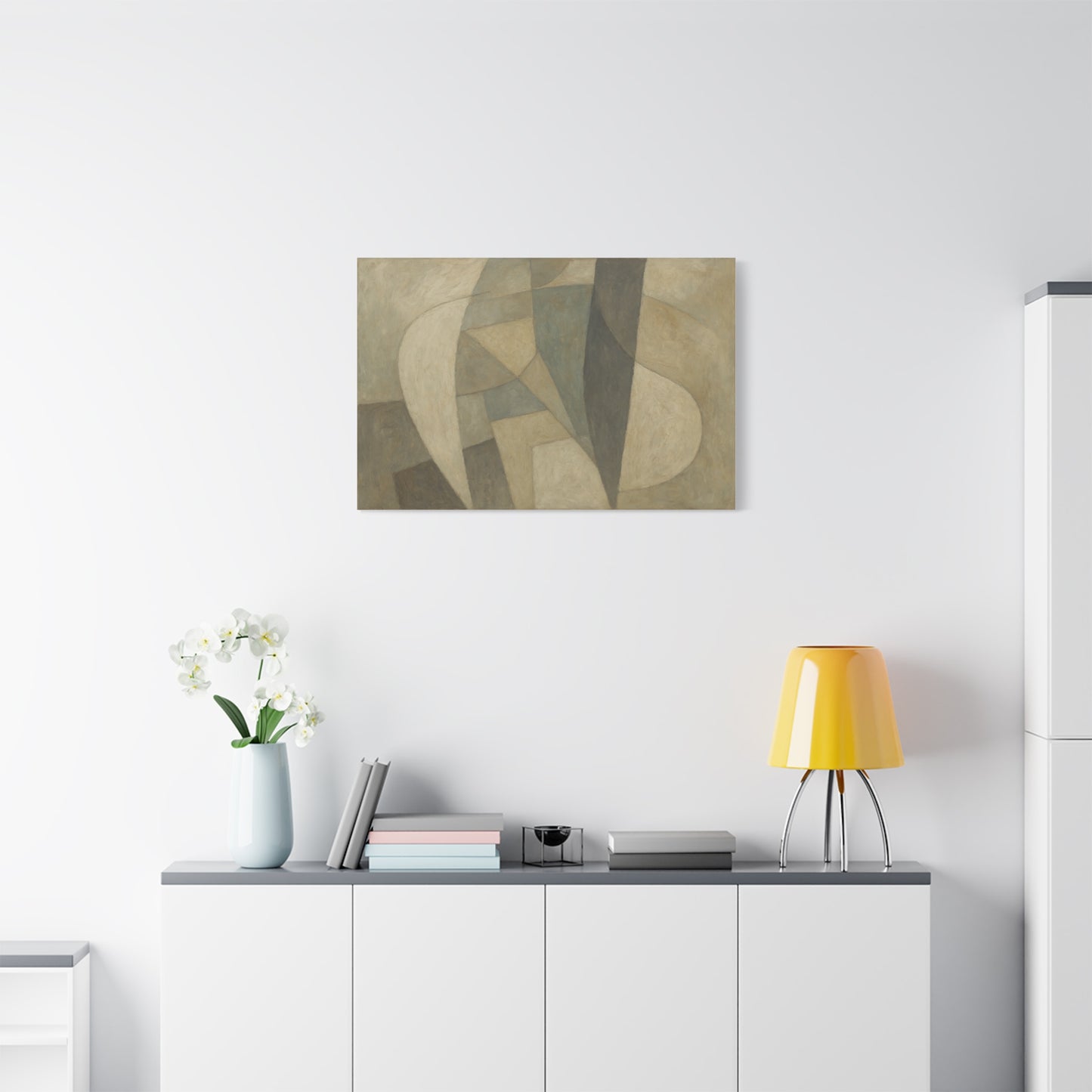 Abstract Neutral Geometric Shapes Matte Canvas - TRV