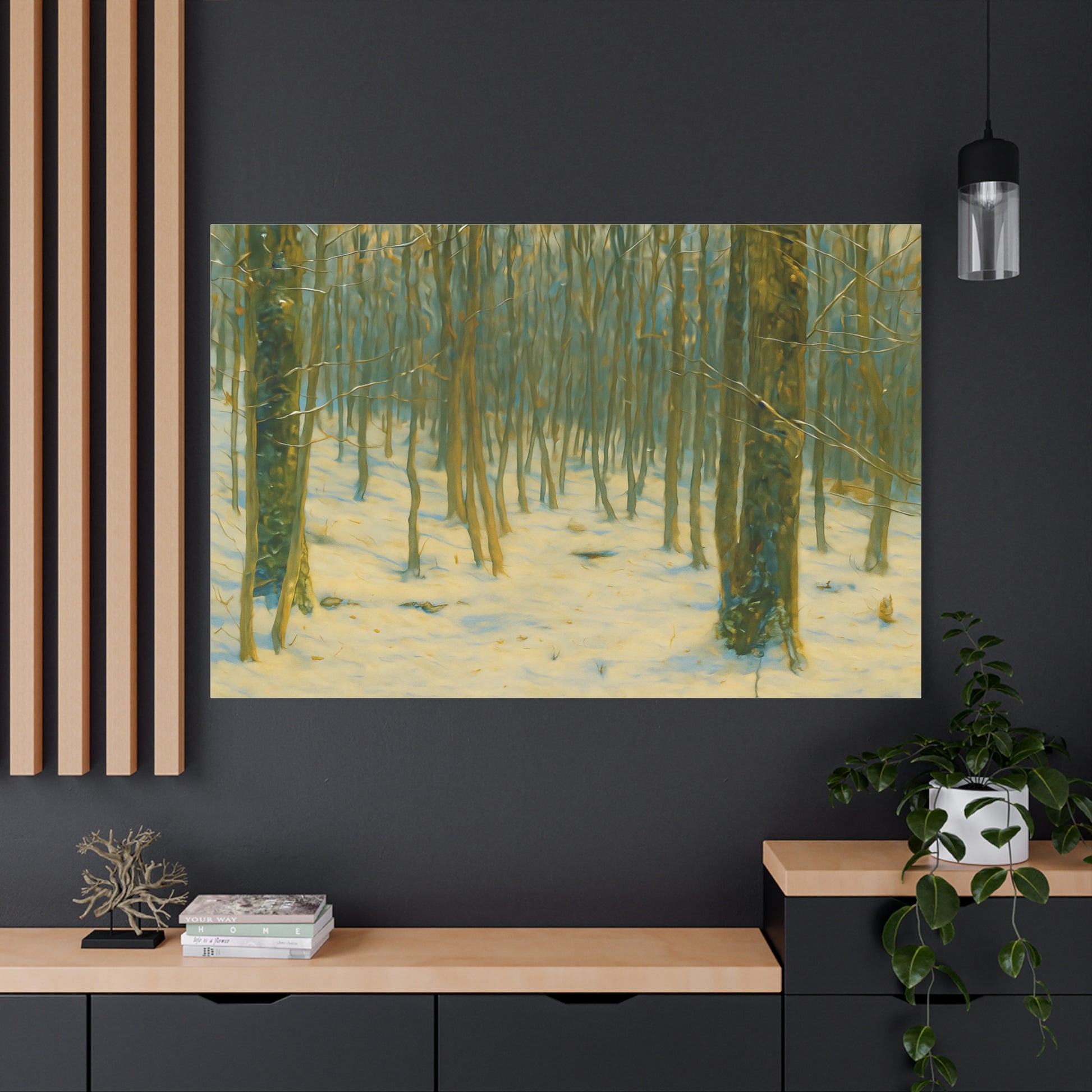 Winter Forest Matte Canvas Art Print, Nature Decor, Stretched Wall Art, Home Decor, Rustic Cabin Decoration, Gift for Nature Lovers - TRV