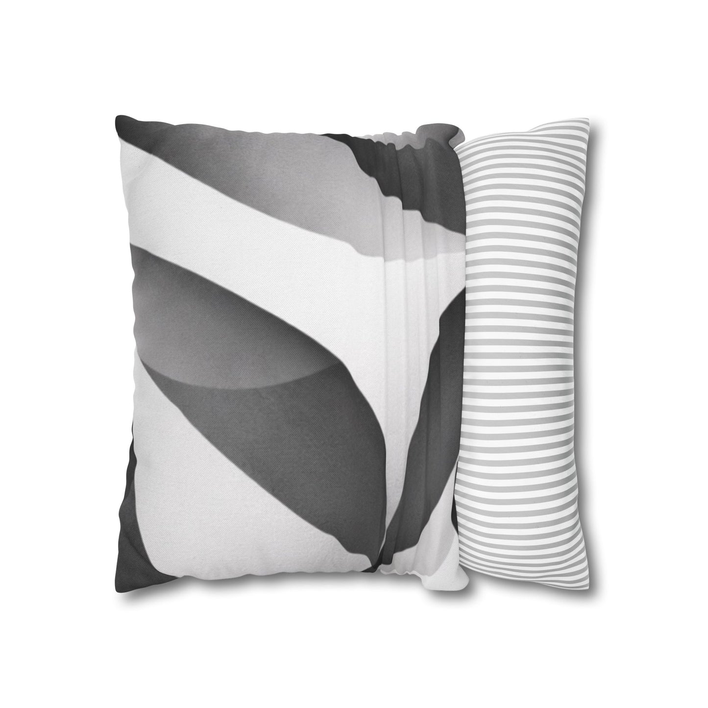Abstract Black White Wave Pillowcase | Square Pillow